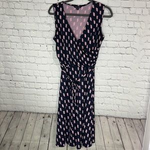 Lands’ End navy/pink dress